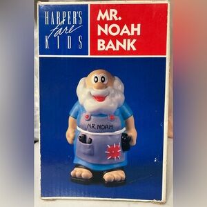 New Vintage 1990 Harper’s Fare Kids Mr. Noah Kids Toy Bank